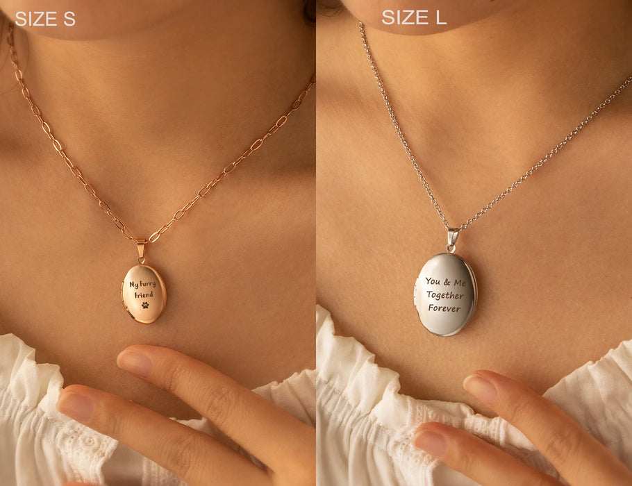 Oval Photo Locket Necklace-Jewelry-Anavia-Afterlife Essentials