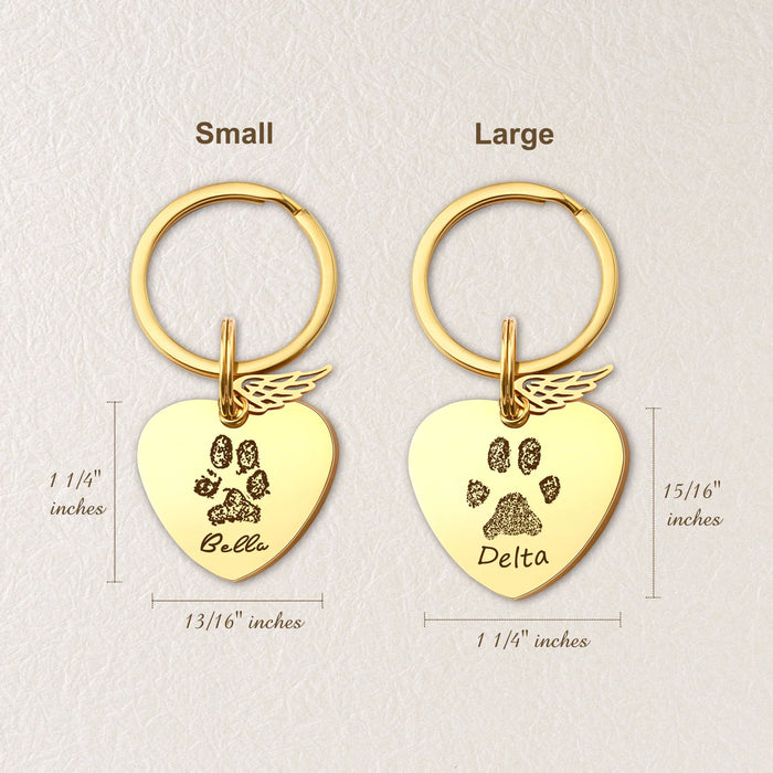 Paw Print Heart Pet Memorial Key Chain-Jewelry-Anavia-Afterlife Essentials