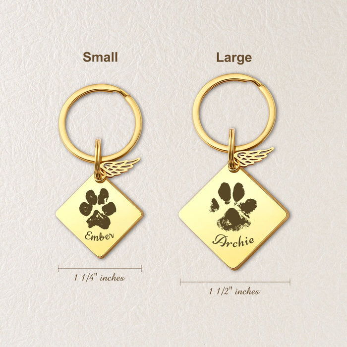 Paw Print Diamond Pet Memorial Key Chain-Jewelry-Anavia-Afterlife Essentials