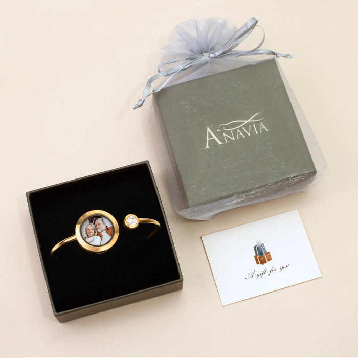 Photo Locket Cuff Bangle-Jewelry-Anavia-Afterlife Essentials