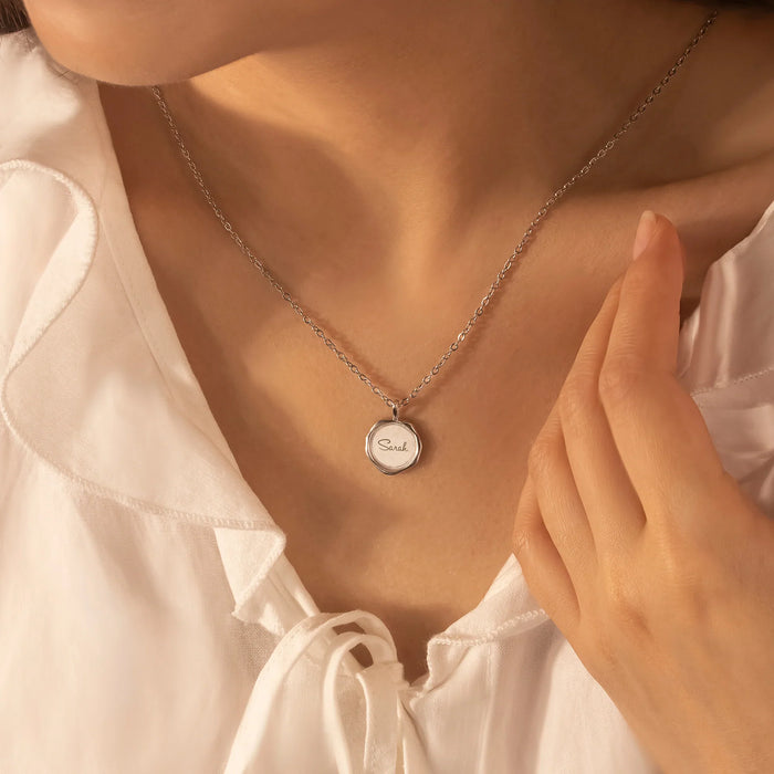 Custom Text Stamped Necklace-Jewelry-Anavia-Afterlife Essentials