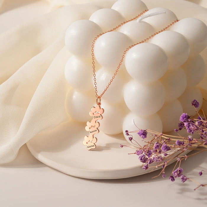 Vertical Paw Print Name Necklace-Jewelry-Anavia-Afterlife Essentials