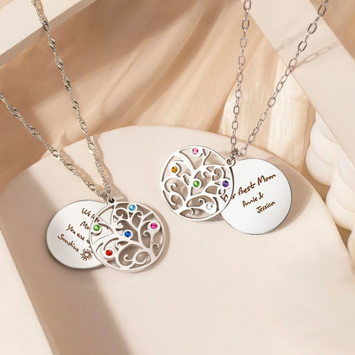 Handwriting Birthstone Tree of Life Necklace-Jewelry-Anavia-Afterlife Essentials