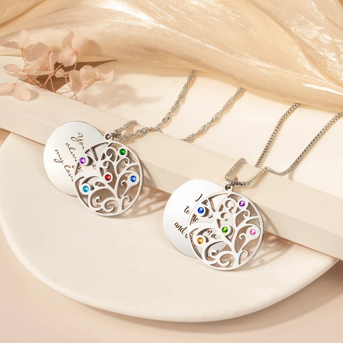 Custom Birthstone Tree of Life Necklace-Jewelry-Anavia-Afterlife Essentials