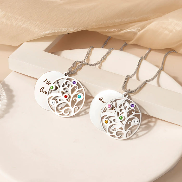 Handwriting Birthstone Tree of Life Necklace-Jewelry-Anavia-Afterlife Essentials