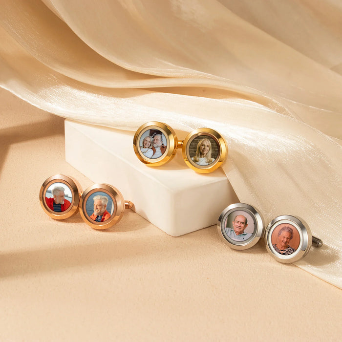 Glass Photo Locket Cufflinks-Jewelry-Anavia-Afterlife Essentials