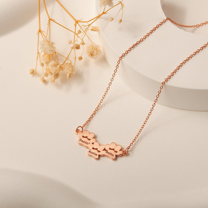 Horizontal Paw Print Name Necklace-Jewelry-Anavia-Afterlife Essentials