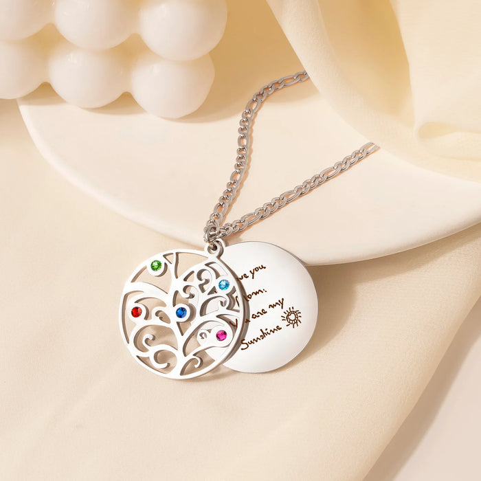 Handwriting Birthstone Tree of Life Necklace-Jewelry-Anavia-Afterlife Essentials