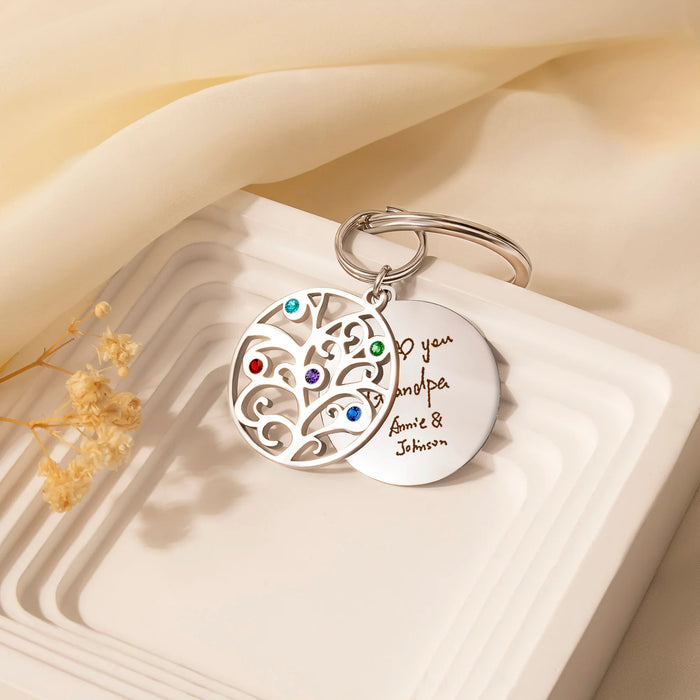 Handwriting Birthstone Tree of Life Necklace-Jewelry-Anavia-Afterlife Essentials