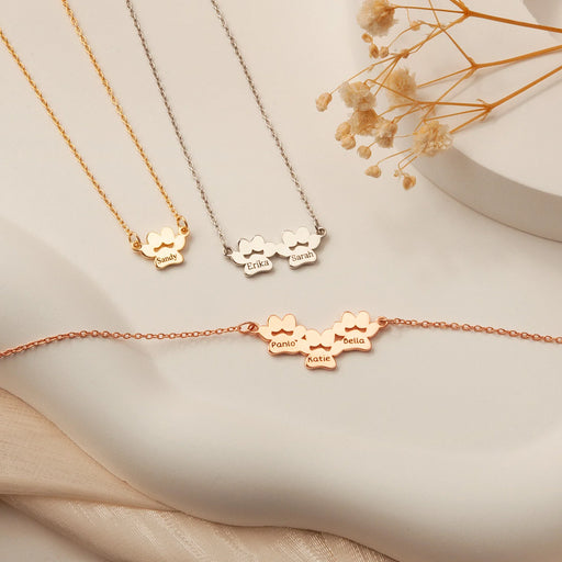 Horizontal Paw Print Name Necklace-Jewelry-Anavia-Afterlife Essentials