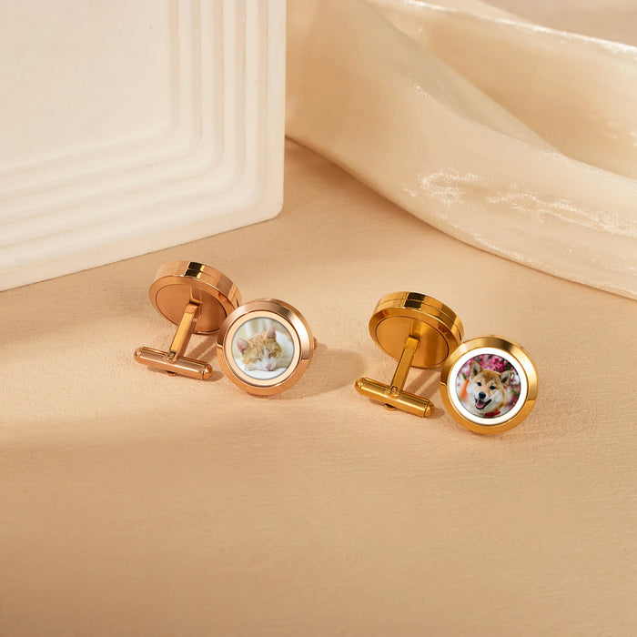 Glass Photo Locket Cufflinks-Jewelry-Anavia-Afterlife Essentials