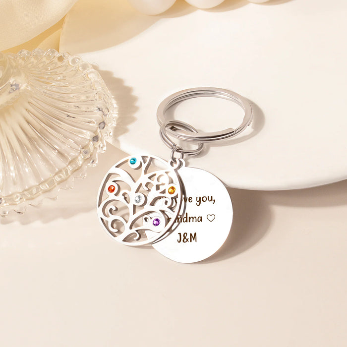 Custom Birthstone Tree of Life Necklace-Jewelry-Anavia-Afterlife Essentials