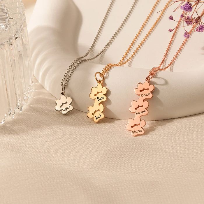 Vertical Paw Print Name Necklace-Jewelry-Anavia-Afterlife Essentials