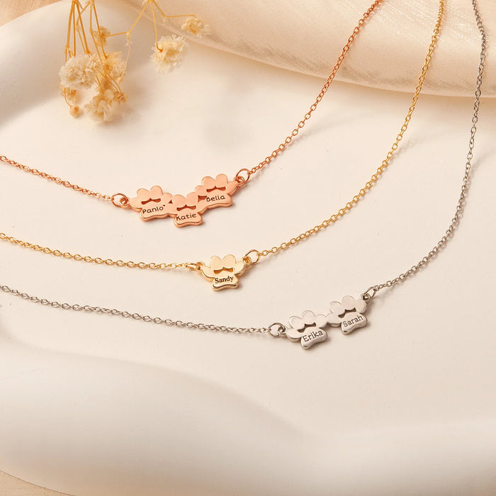 Horizontal Paw Print Name Necklace-Jewelry-Anavia-Afterlife Essentials