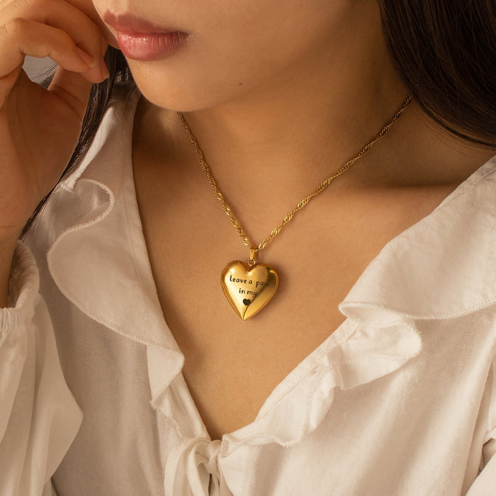 Heart Photo Locket Necklace-Jewelry-Anavia-Afterlife Essentials