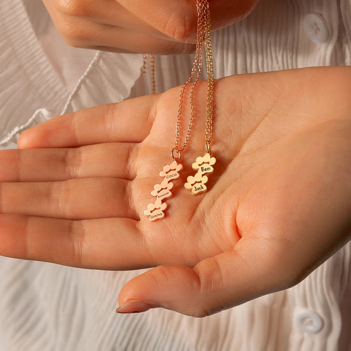 Vertical Paw Print Name Necklace-Jewelry-Anavia-Afterlife Essentials