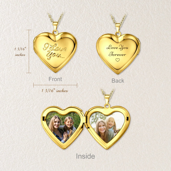 I Love You Photo Heart Locket-Jewelry-Anavia-Afterlife Essentials