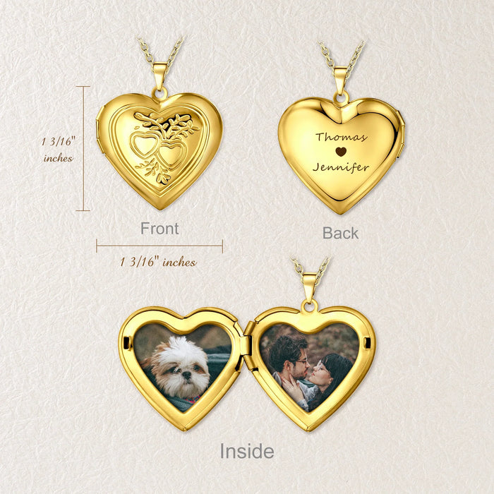 Double Heart Photo Heart Locket-Jewelry-Anavia-Afterlife Essentials