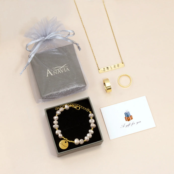 Personalized Round Pearl Bracelet-Jewelry-Anavia-Afterlife Essentials