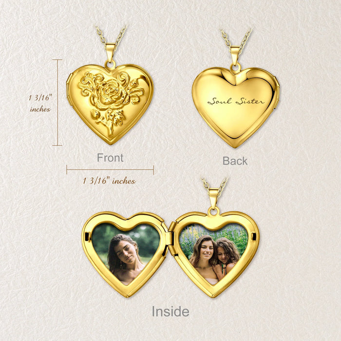 Custom Rose Photo Heart Locket-Jewelry-Anavia-Afterlife Essentials