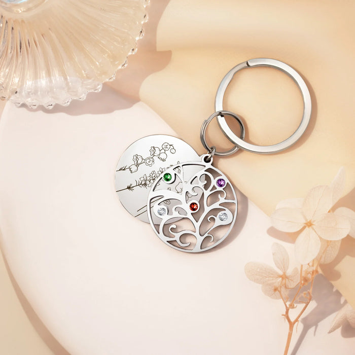 2-4 Flowers Birthstone Tree of Life Necklace-Jewelry-Anavia-Afterlife Essentials