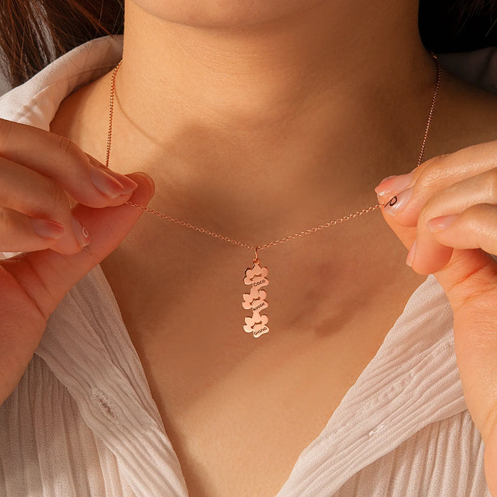 Vertical Paw Print Name Necklace-Jewelry-Anavia-Afterlife Essentials