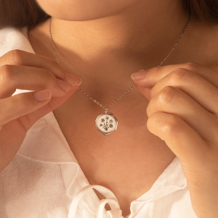 Custom Flower Bouquet Stamped Necklace-Jewelry-Anavia-Afterlife Essentials