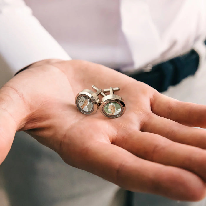 Glass Photo Locket Cufflinks-Jewelry-Anavia-Afterlife Essentials