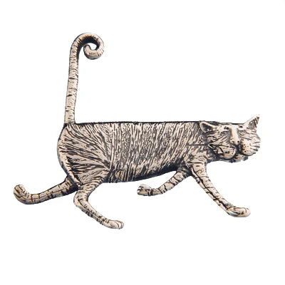 Stripey Cat Sterling Silver Pin