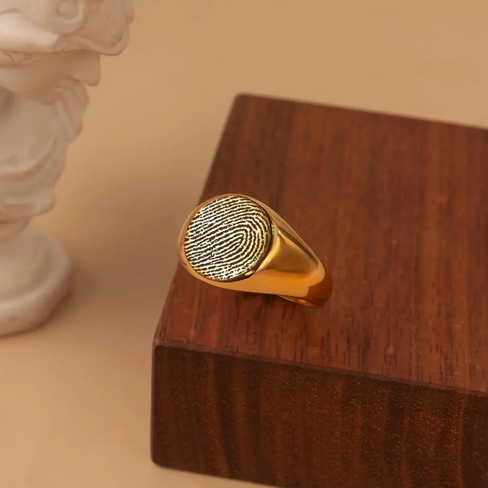 Fingerprint Signet Memorial Rings-Jewelry-Anavia-Afterlife Essentials