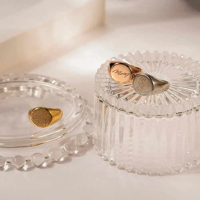 Fingerprint Signet Memorial Rings-Jewelry-Anavia-Afterlife Essentials
