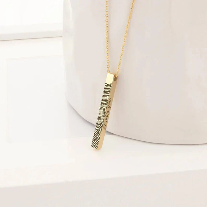 4-Sided Bar Fingerprint Memorial Necklace-Jewelry-Anavia-Afterlife Essentials