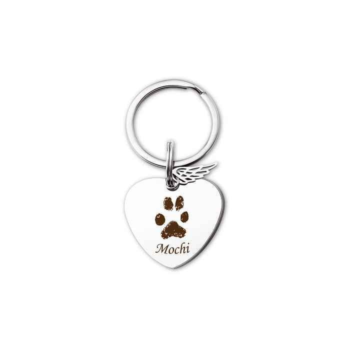 Paw Print Heart Pet Memorial Key Chain-Jewelry-Anavia-Afterlife Essentials