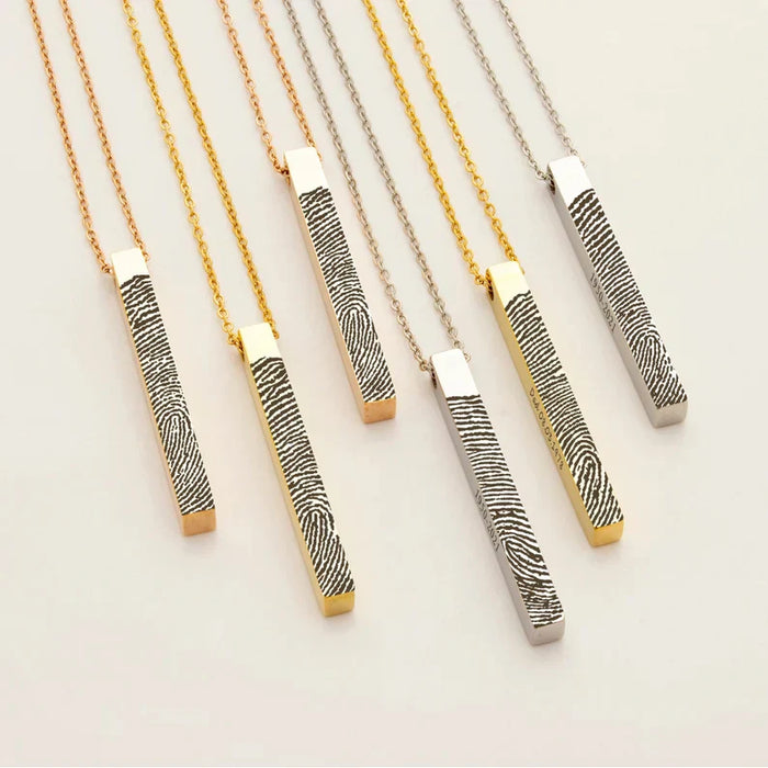 4-Sided Bar Fingerprint Memorial Necklace-Jewelry-Anavia-Afterlife Essentials