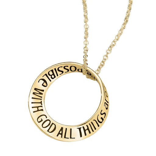 All Things Are Possible with God - Mark 10:27 14K Gold Necklace