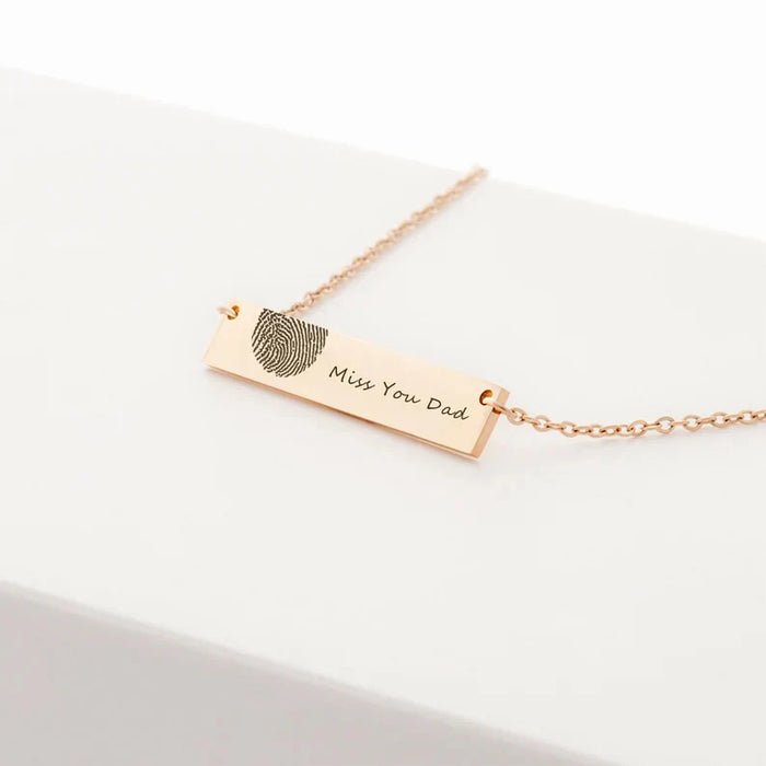 Horizontal Bar Fingerprint Memorial Necklace-Jewelry-Anavia-Afterlife Essentials