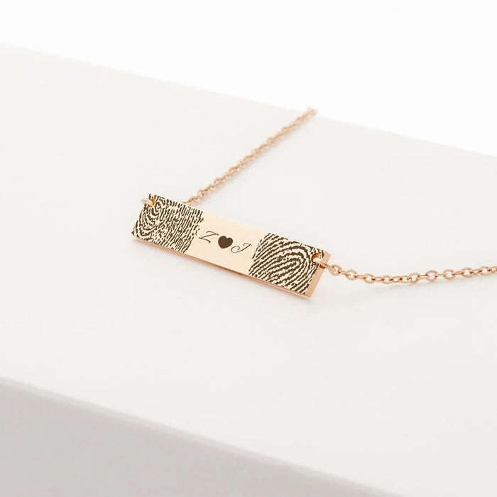 2 Fingerprint Bar Memorial Necklace-Jewelry-Anavia-Afterlife Essentials