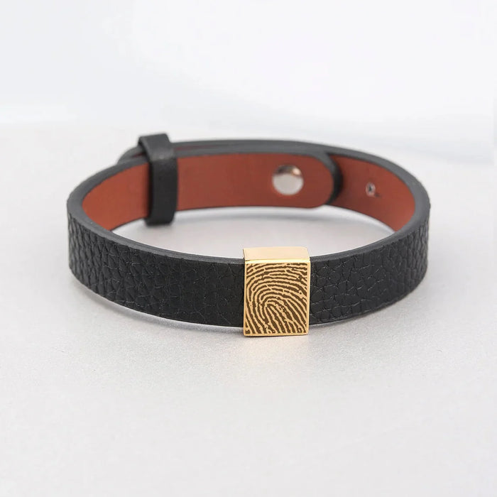 Fingerprint Leather Bracelet-Jewelry-Anavia-Afterlife Essentials