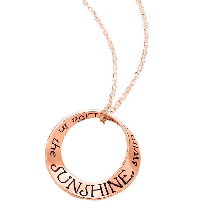 Live in the Sunshine - Ralph Waldo Emerson 14K Gold Necklace