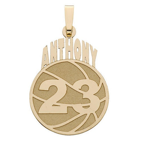 Custom Basketball Pendant w/ Name & Number Jewelry