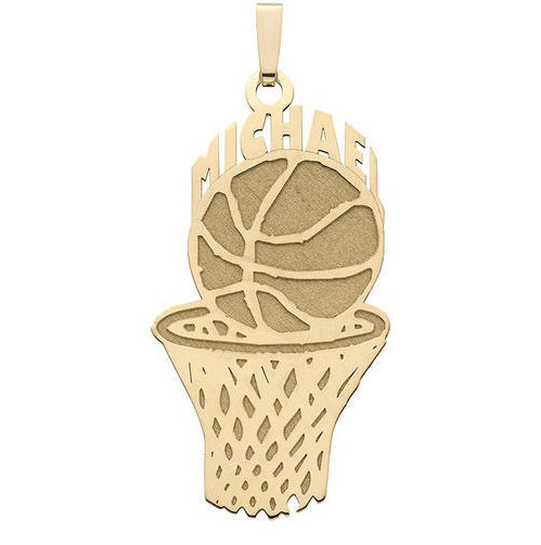 Custom Basketball Charm or Pendant with Name on Top Jewelry