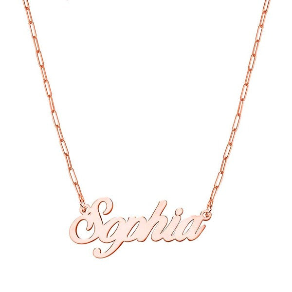 Script Name Necklace with Paperclip Chain Included Jewelry