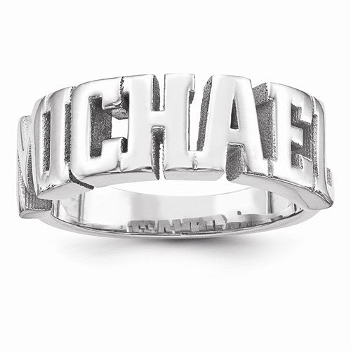 Personalized Women's Block Name Ring Jewelry