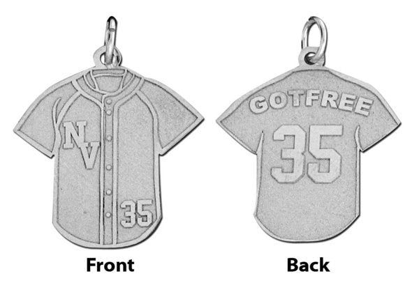 Baseball Jersey Pendant w/ Name & Number Jewelry