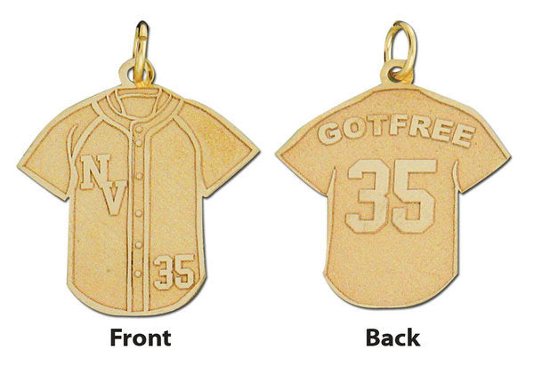 Baseball Jersey Pendant w/ Name & Number Jewelry