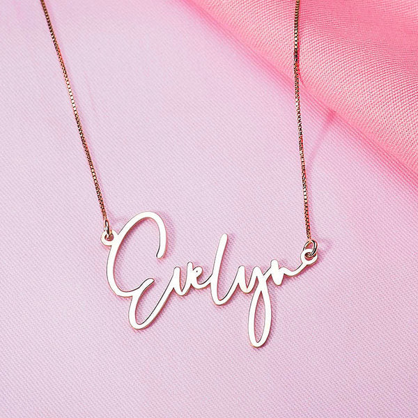 Modern Script Name Necklace with Chain Included Jewelry