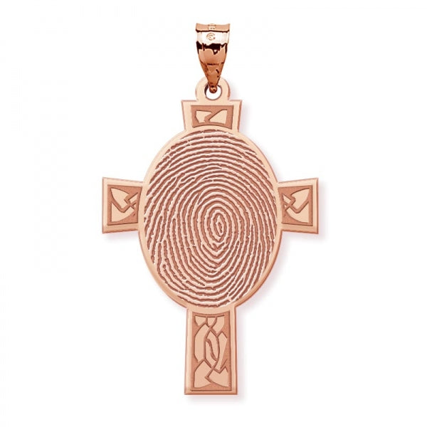 Custom Fingerprint Cross Charm or Pendant Jewelry