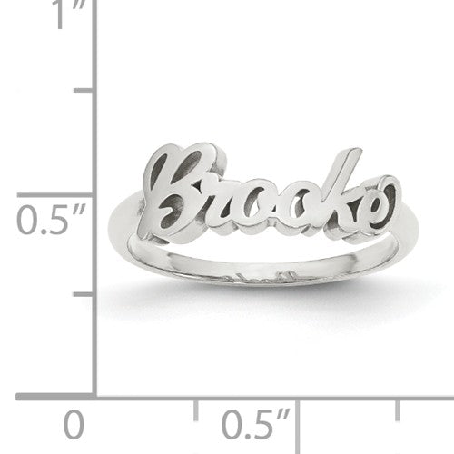 Personalized Woman's Script Name Ring Jewelry