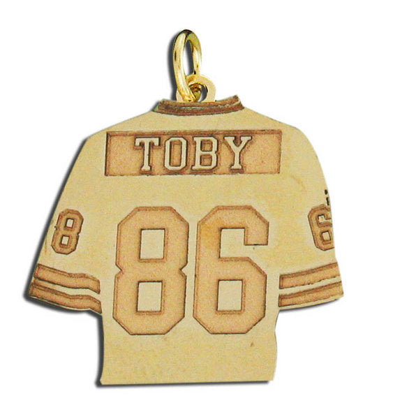 Football Jersey Pendant w/ Name & Number Jewelry