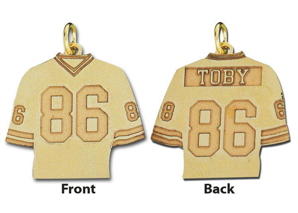 Football Jersey Pendant w/ Name & Number Jewelry